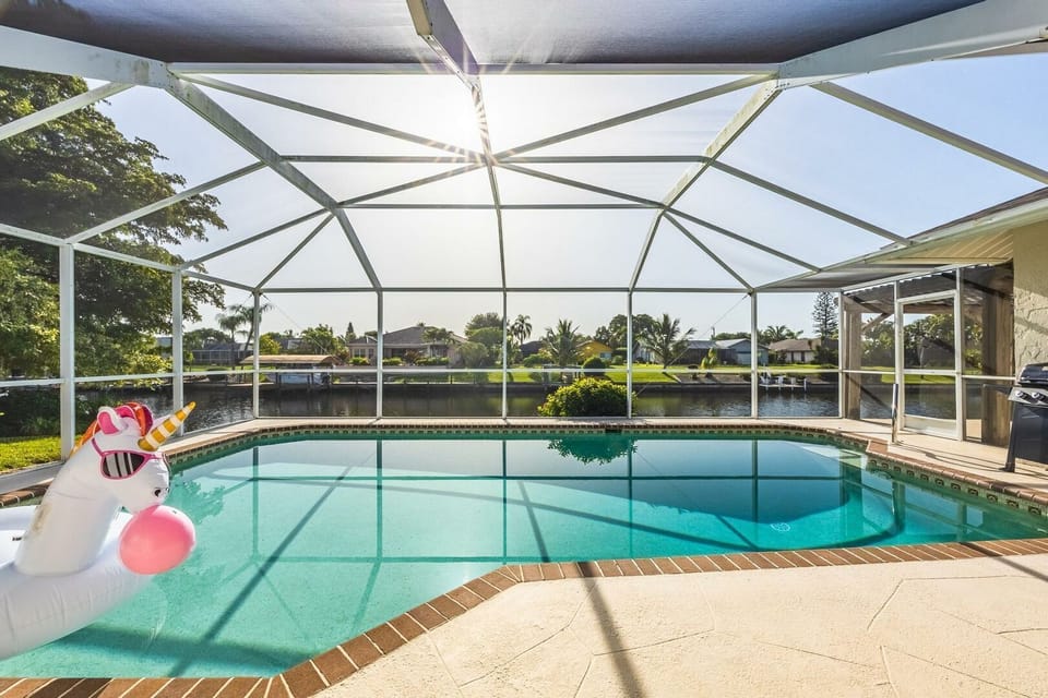 Patio with heated pool