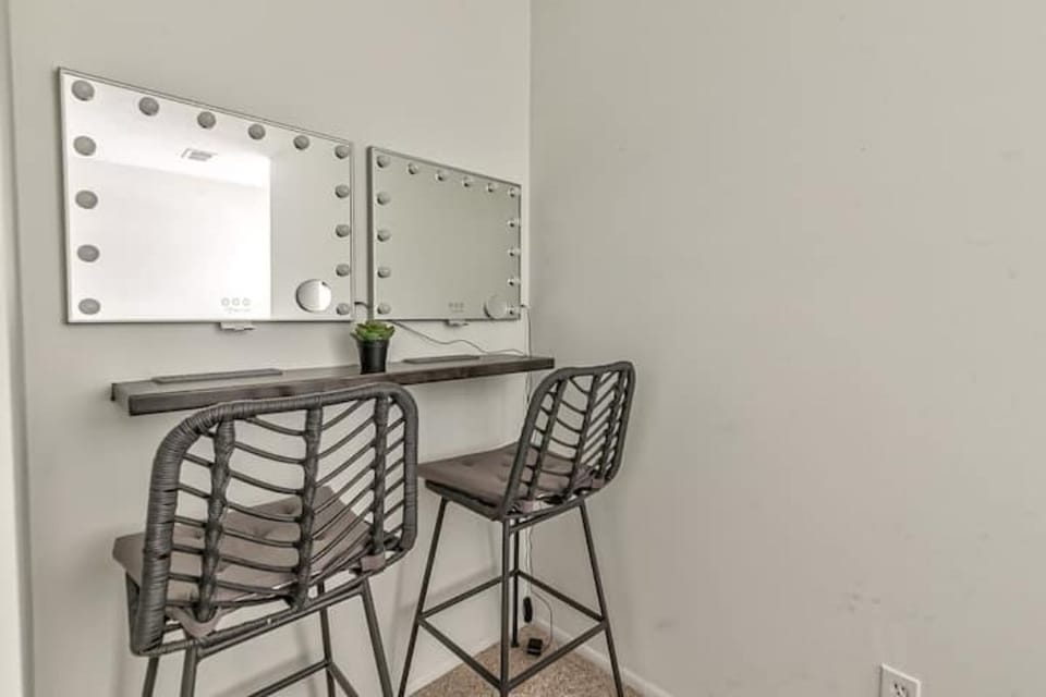 Makeup stations in 2nd bedroom