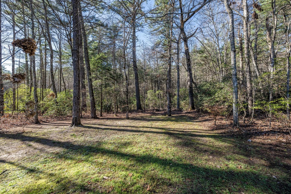 Back and side yard great for kids to run in the wood and enjoy some games