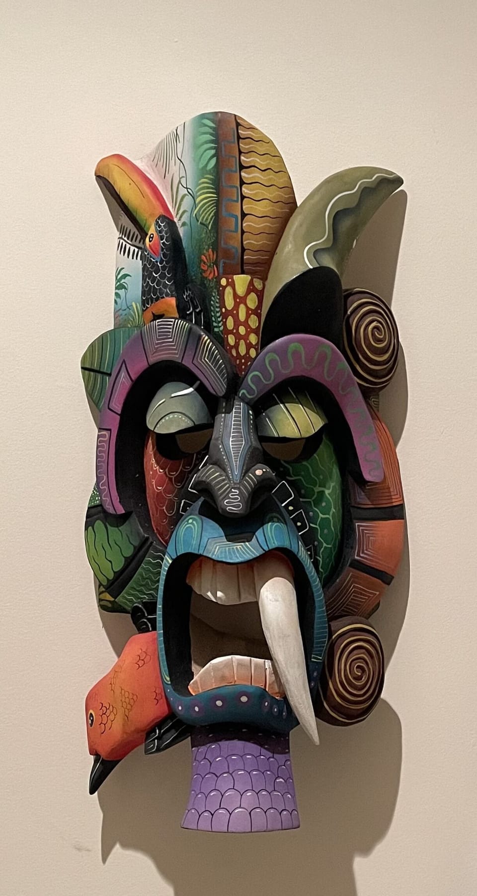 Boruca mask hand-carved and painted by local artist.