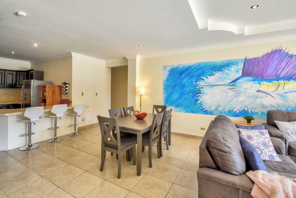 View from entry way into living & dining areas.