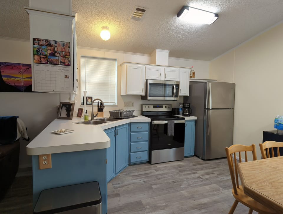 Stainless appliances with an open concept kitchen