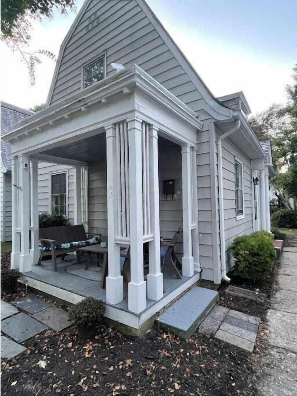 This house is a duplex. I own the right side. My lovely neighbors own the left.