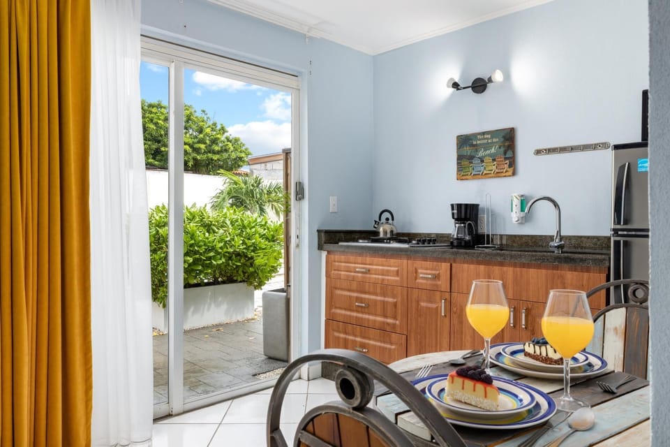 Fully-equipped kitchenette makes eating in very easy.