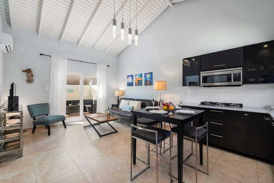 An open concept living dining room.