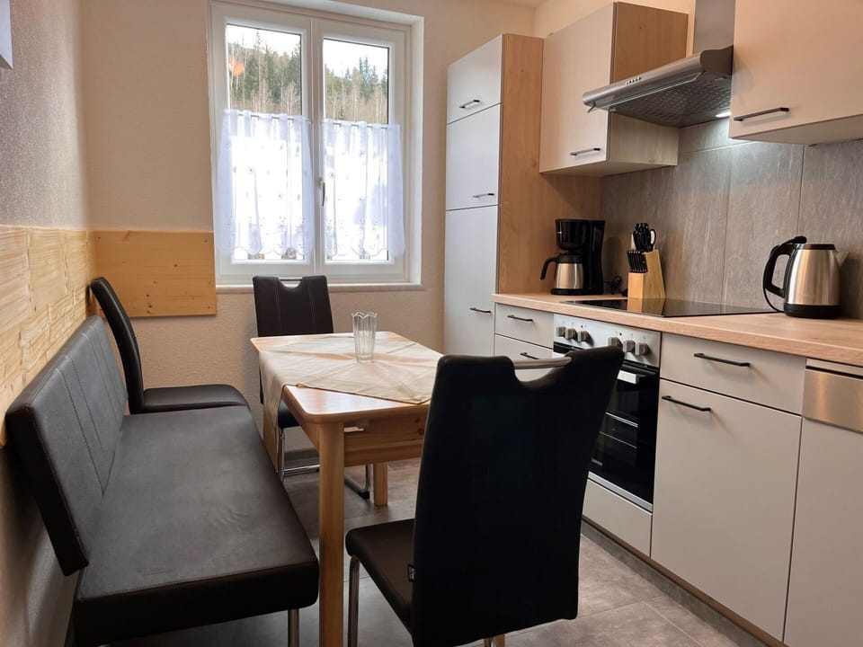 Cabinetry, Property, Building, Countertop, Window, Table, Kitchen Appliance, Wood, Chair, Home Appliance