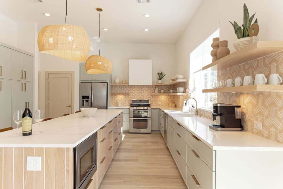 Another view of the beautiful Palm Springs inspired kitchen!