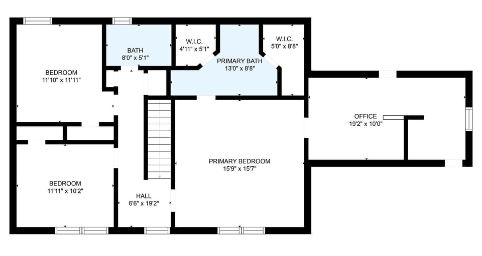 Upstairs floor plan