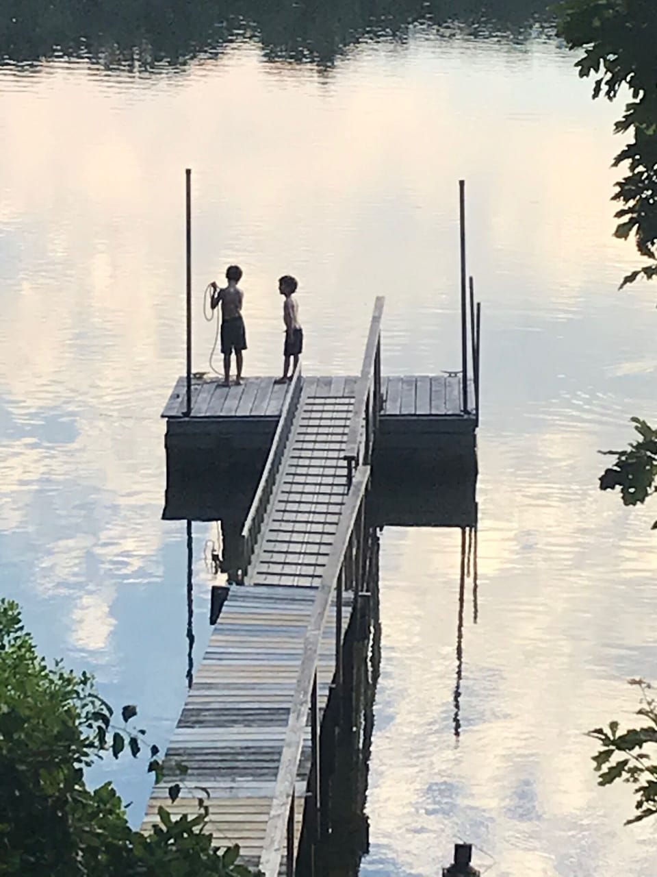 Fishing off the dock