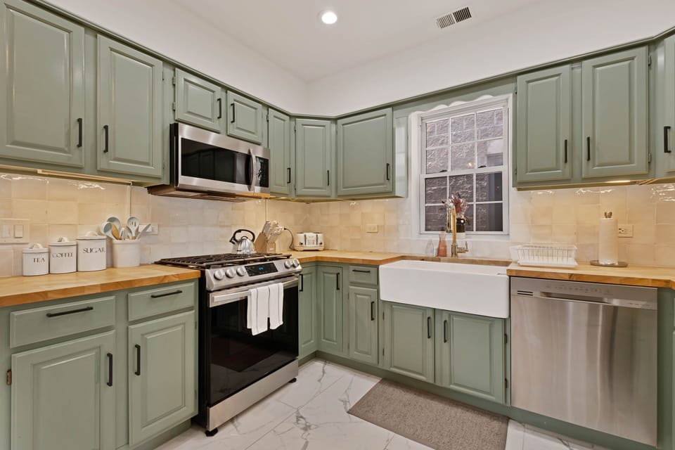 Indoors, Kitchen, Sink, Microwave, Oven