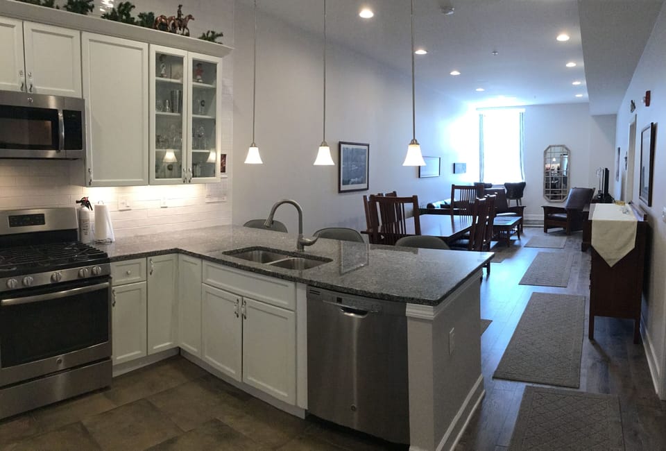 Kitchen and family room. View as soon as you enter condo 