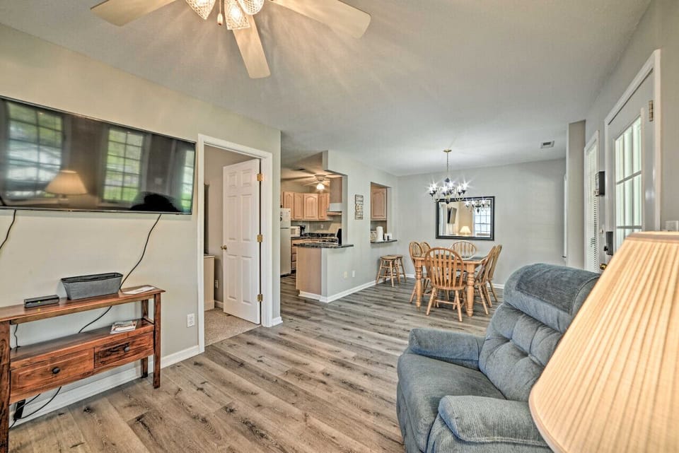 Open concept living room, dining room, and kitchen!