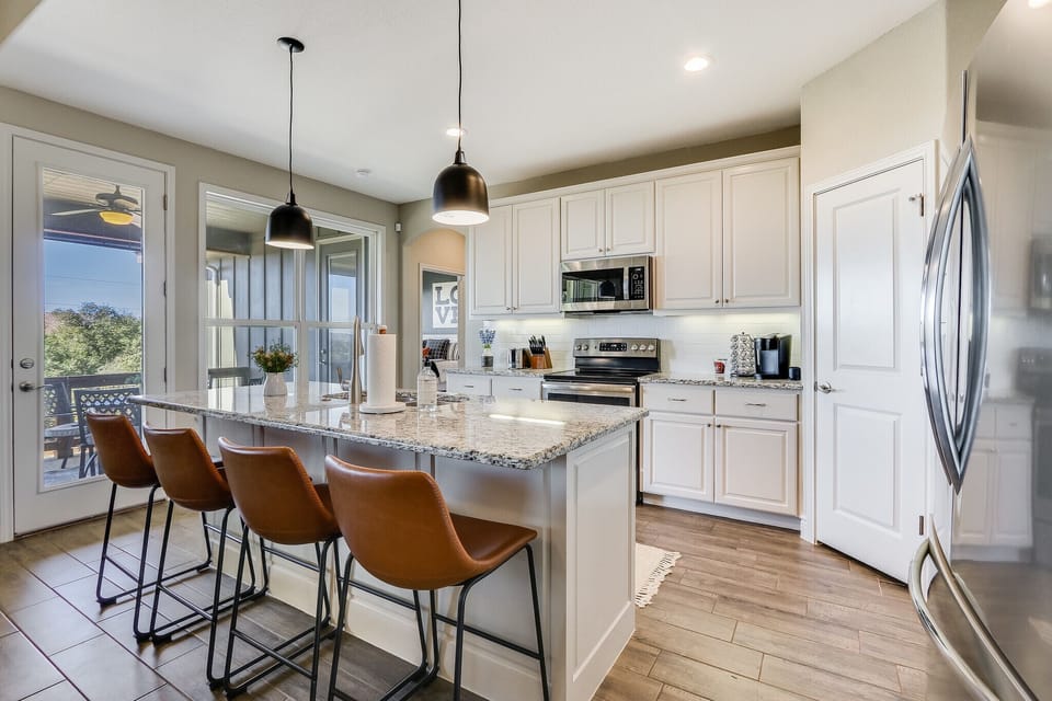 Modern kitchen with bar seating