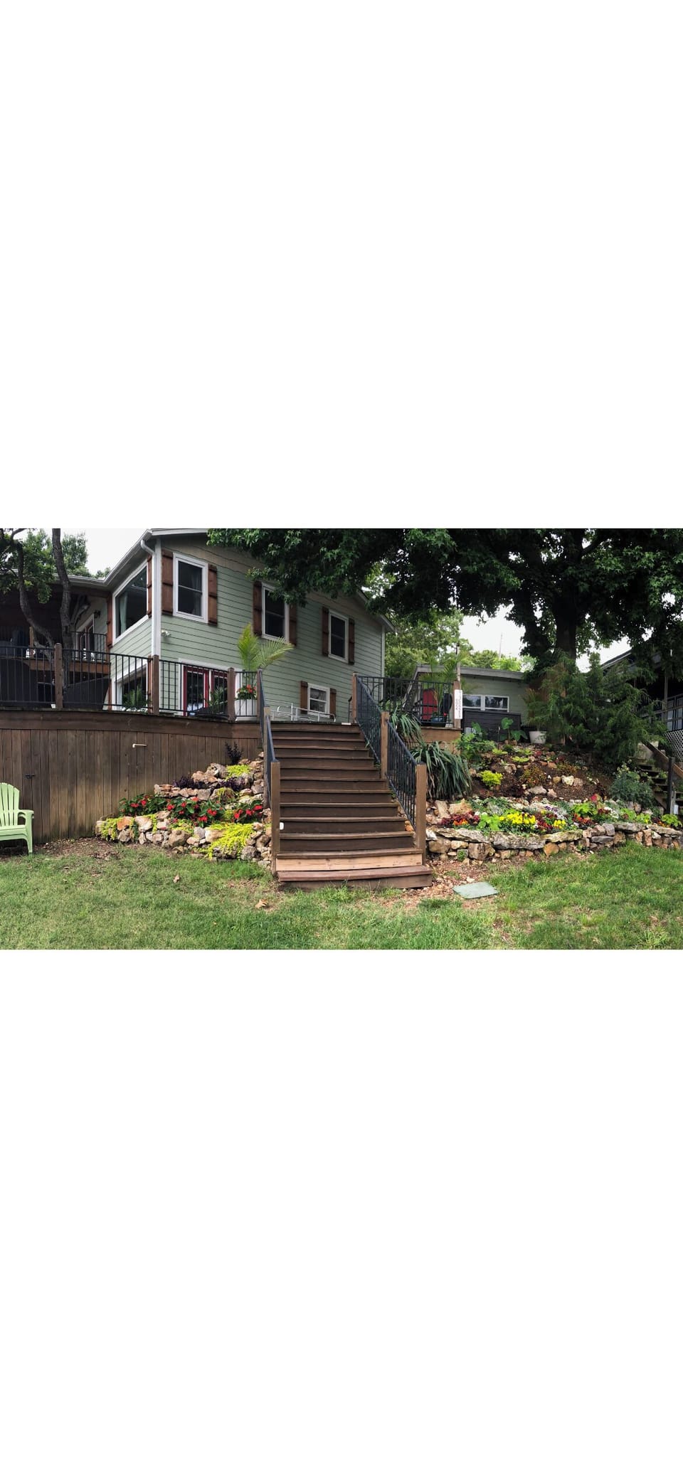 Stairway down to indoor Boat house