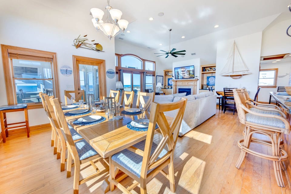 Easily step on the back deck via the convenient door.