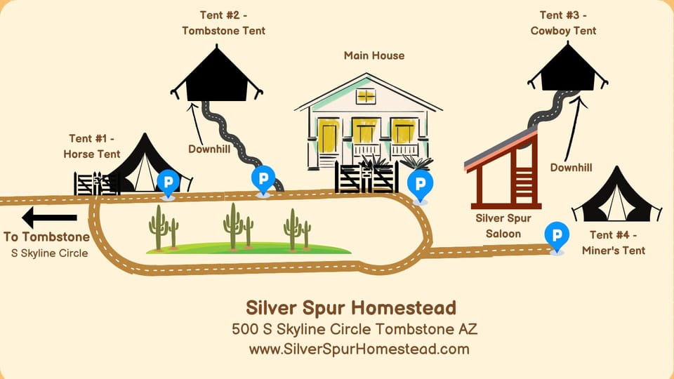 Map of our property. If you are interested in inquiring about the other tents please let us know!