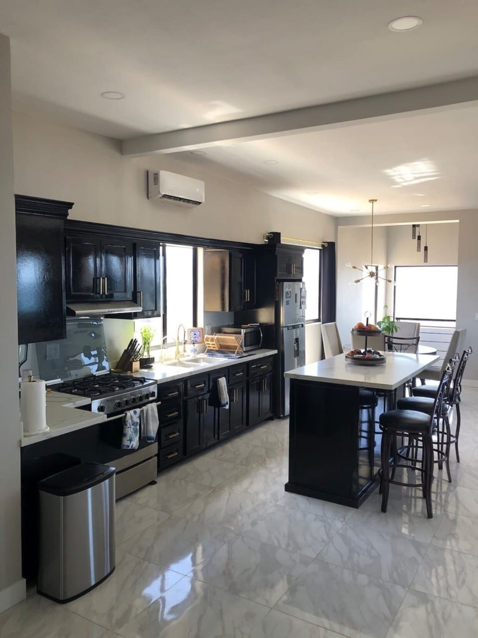 Full kitchen with island
