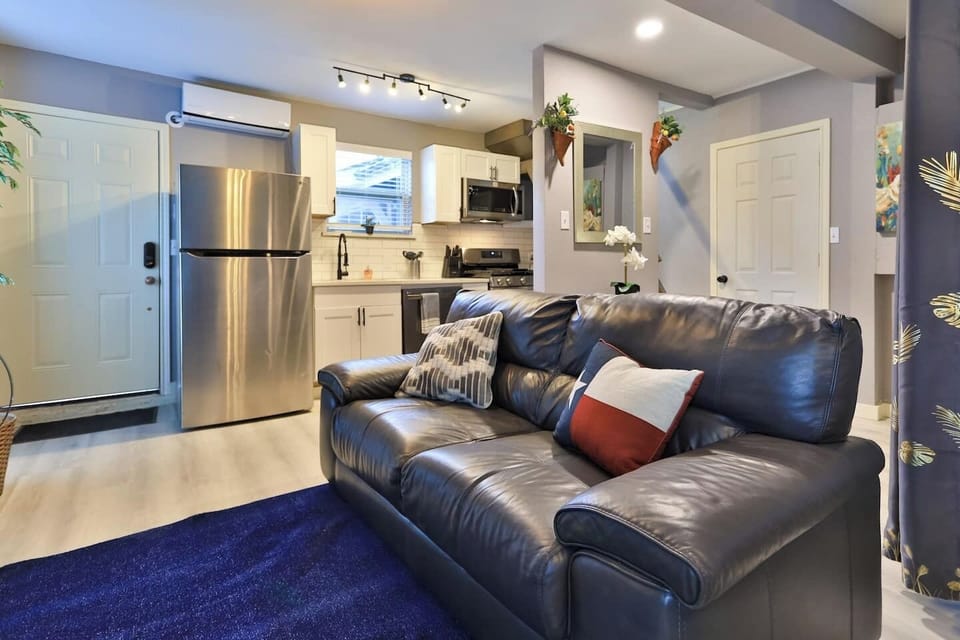 Kitchen and living area with open concept design