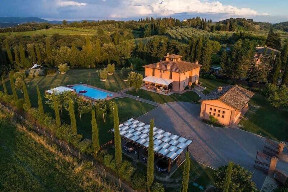 Aerial view of the house