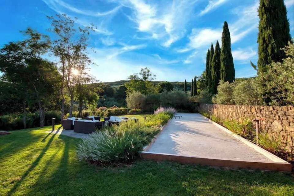 Gardens and bocce court
