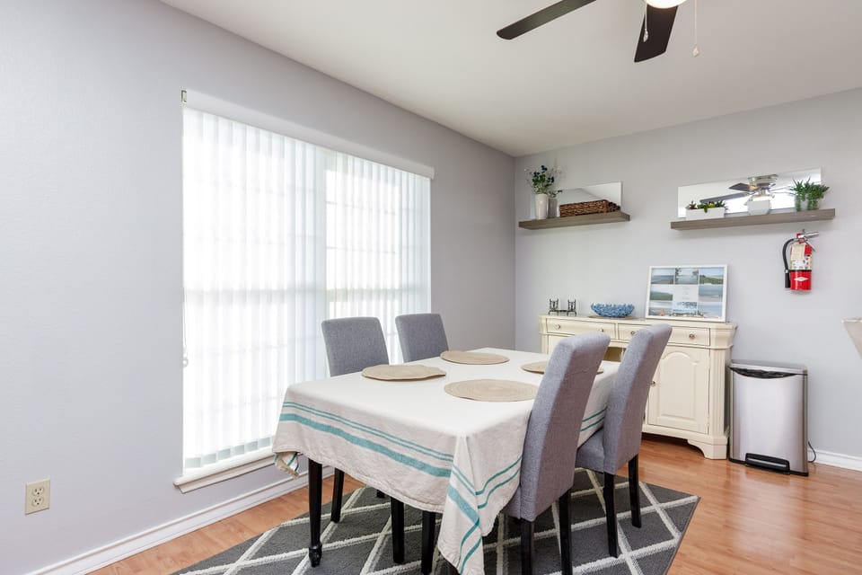 Dining table with seating for four