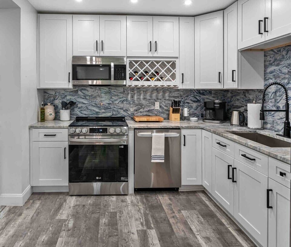 Kitchen with wine rack