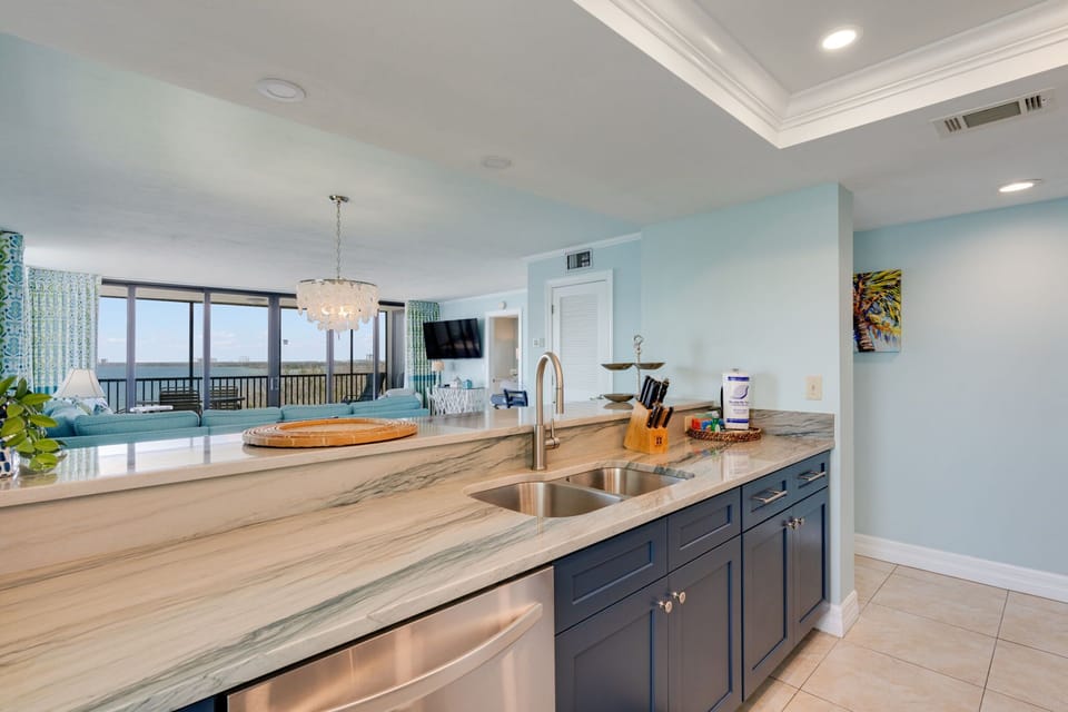 Fully stocked kitchen with modern appliances