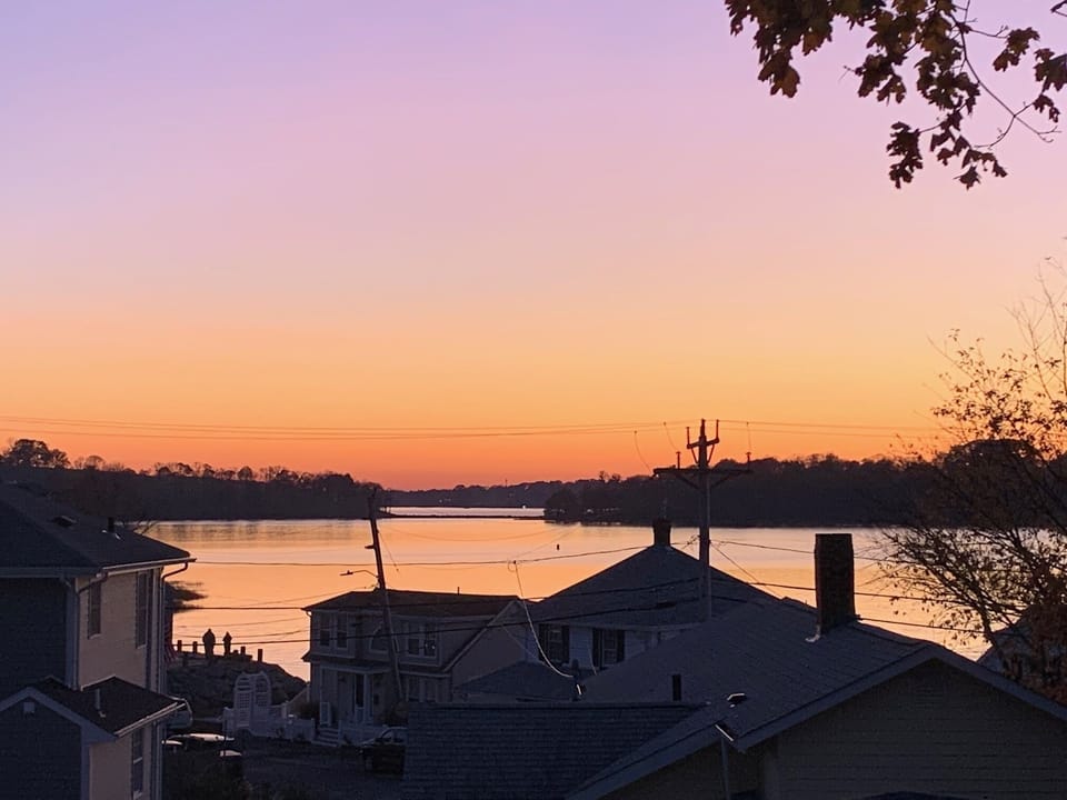 Sunsets over the Bay from the Porch