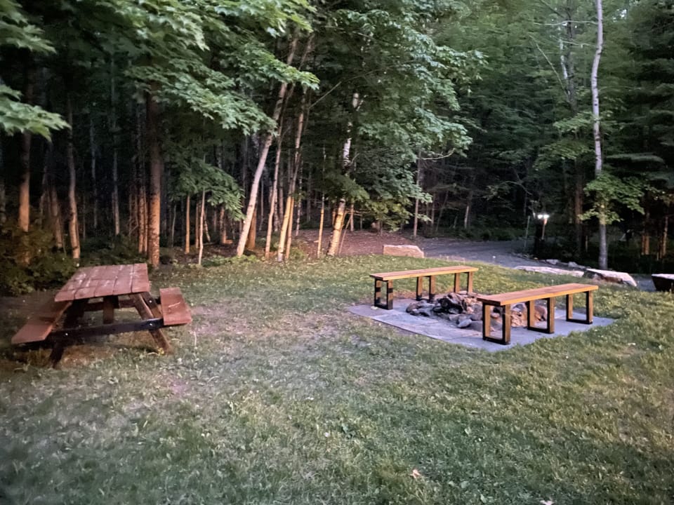 Picnic Table and Firepit to gather family and friends.