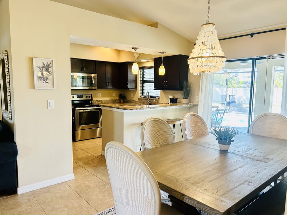 Dining room and kitchen