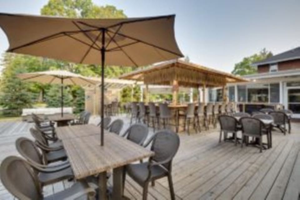 outdoor tiki bar and deck 