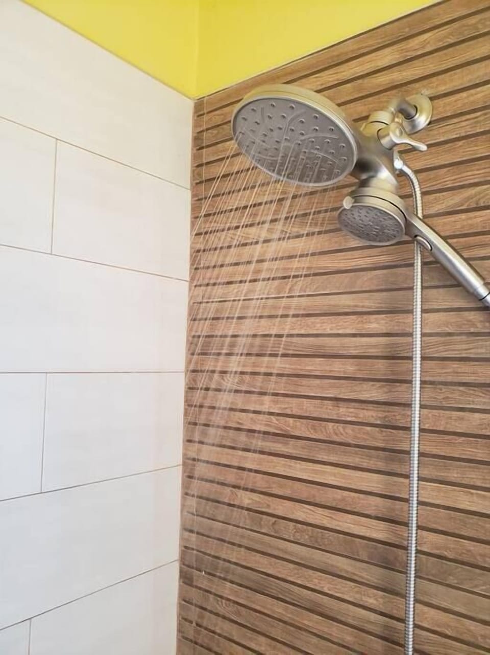 The hot water from this showerhead and hand held portion will get your day started the right way.