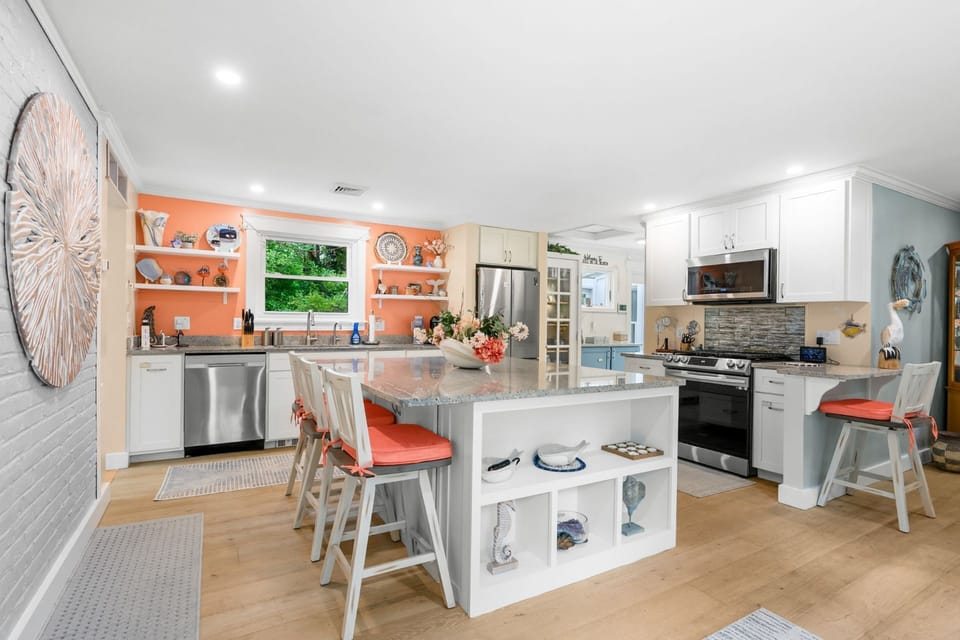 Fully equipped kitchen with stainless steel appliances