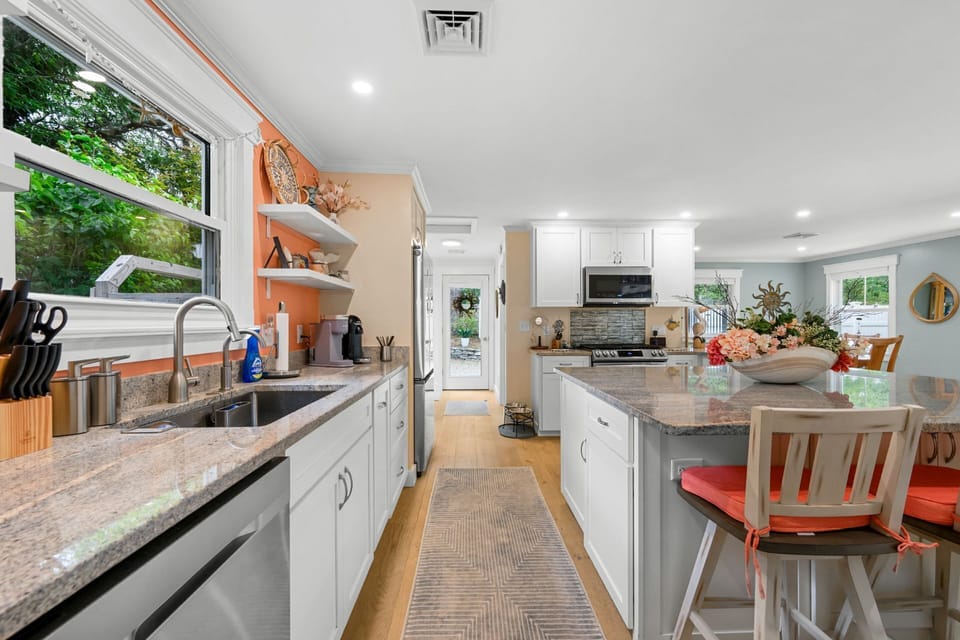 Ample counter space perfect for preparing a meal at home