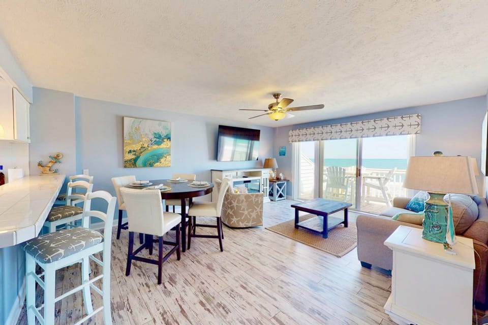 Top floor views, open design, new furniture, beds, flooring.  The entire home has been updated for a great vacation