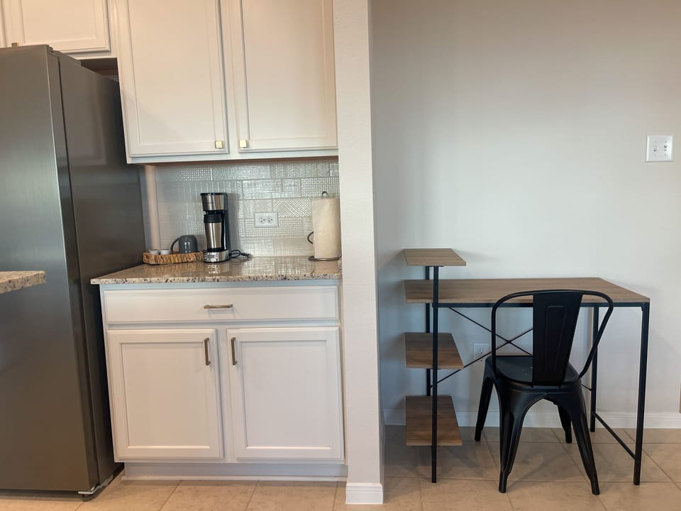 Coffee nook and desk. 