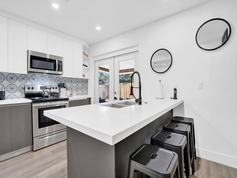 Kitchen island with seating for four