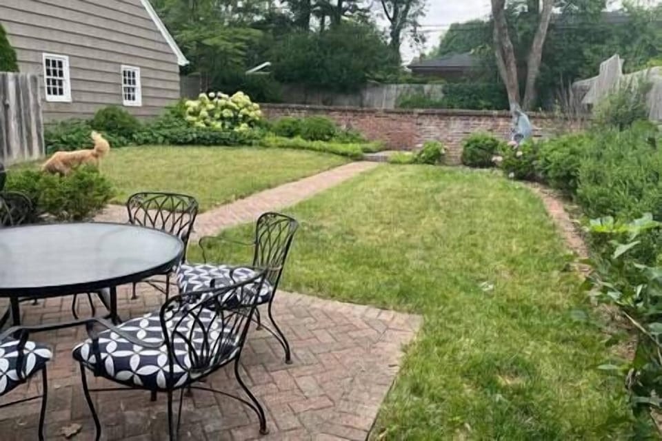 There is a lovely backyard area.  A perfect place to grill.