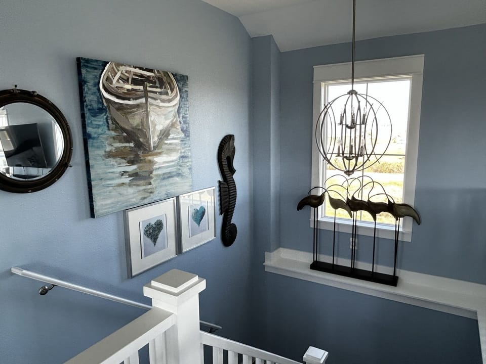 The first floor is where all 4 bedrooms and the laundry area is located.