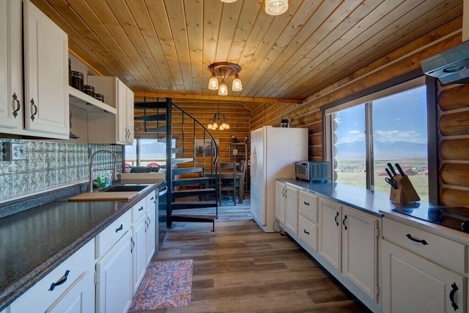 View of the kitchen area. 