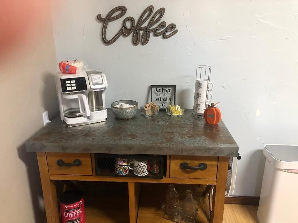 Coffee bar with regular coffee as well as pods