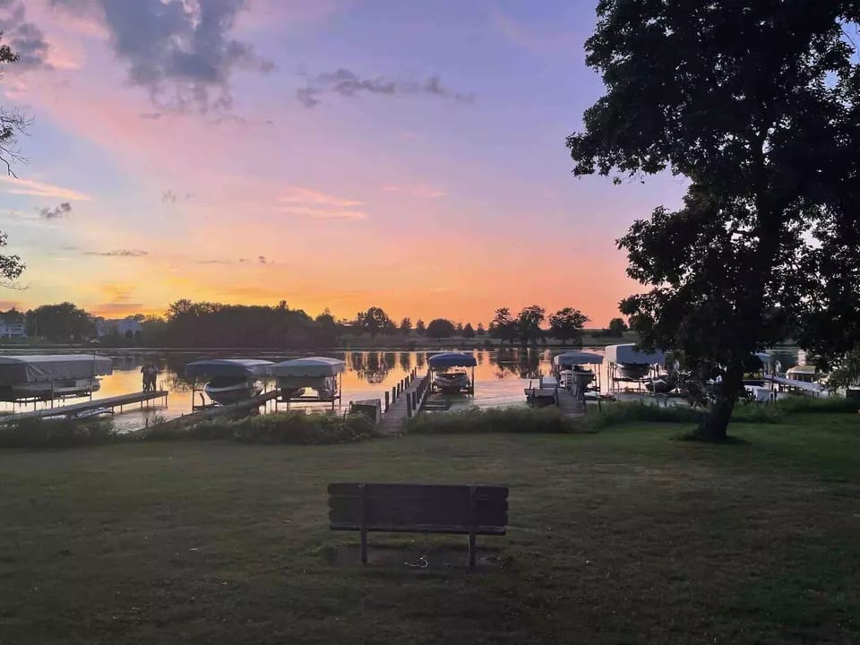 sunset on the bay.  This view is just steps from the property. 