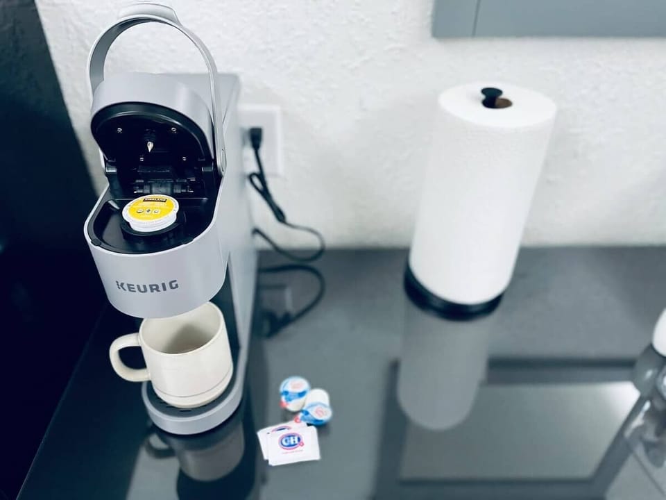We provide coffee, creamer, sugar, and tea