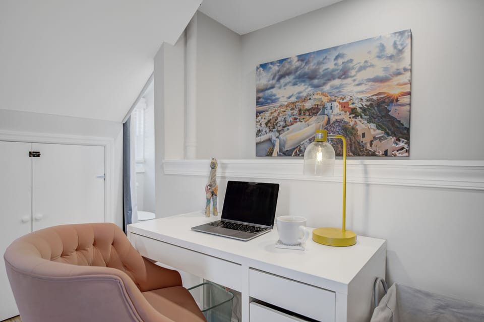 Look over the Aegean Sea while getting some work done.