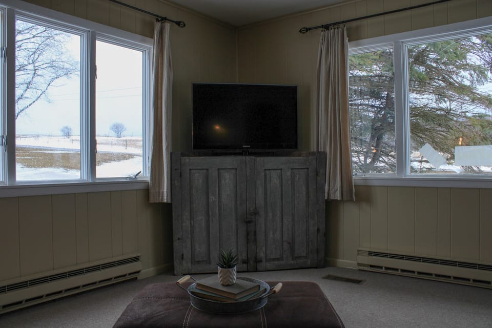 tv with games in the cupboard