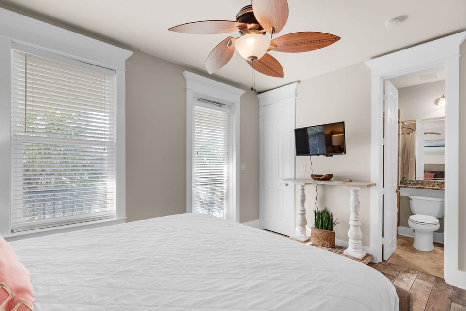 Guest bedroom with flat screen