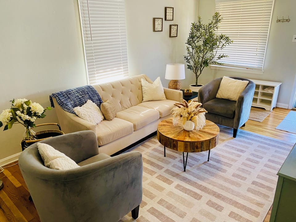 Living room with smart TV