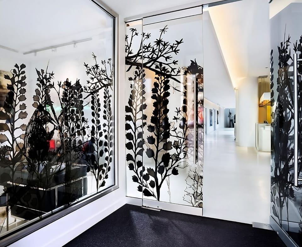 Stroll through an art-filled lobby designed for calm.