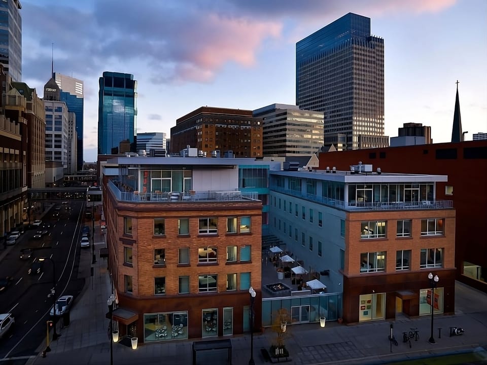 Wake up to city views surrounding this modern urban stay.