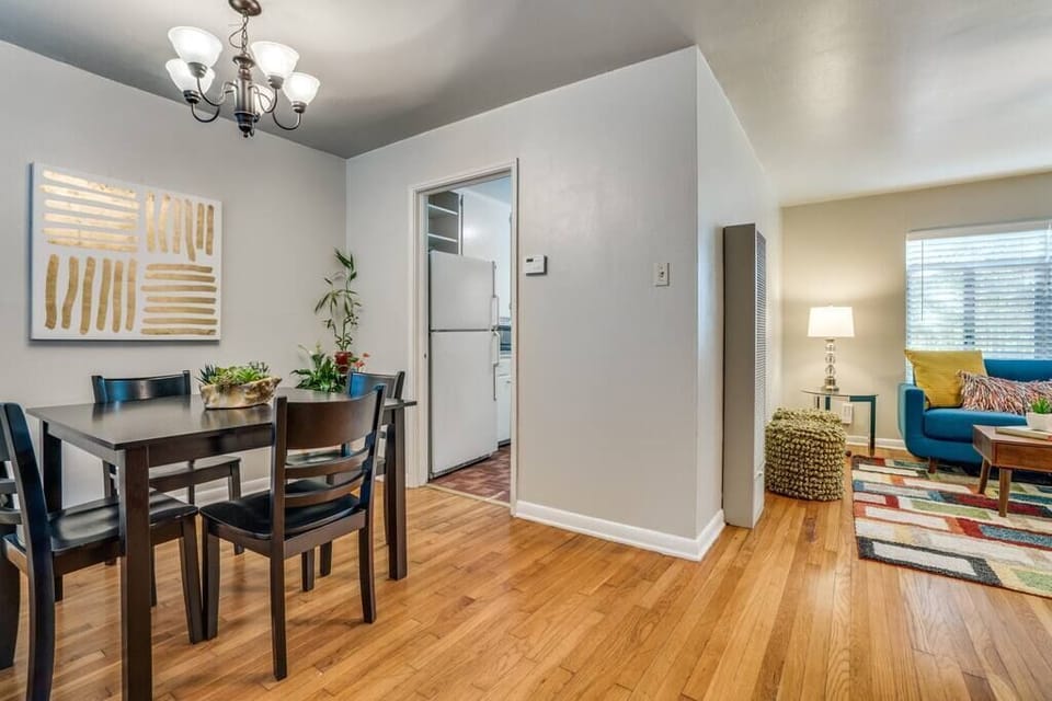 The dining is adjacent to the living room.